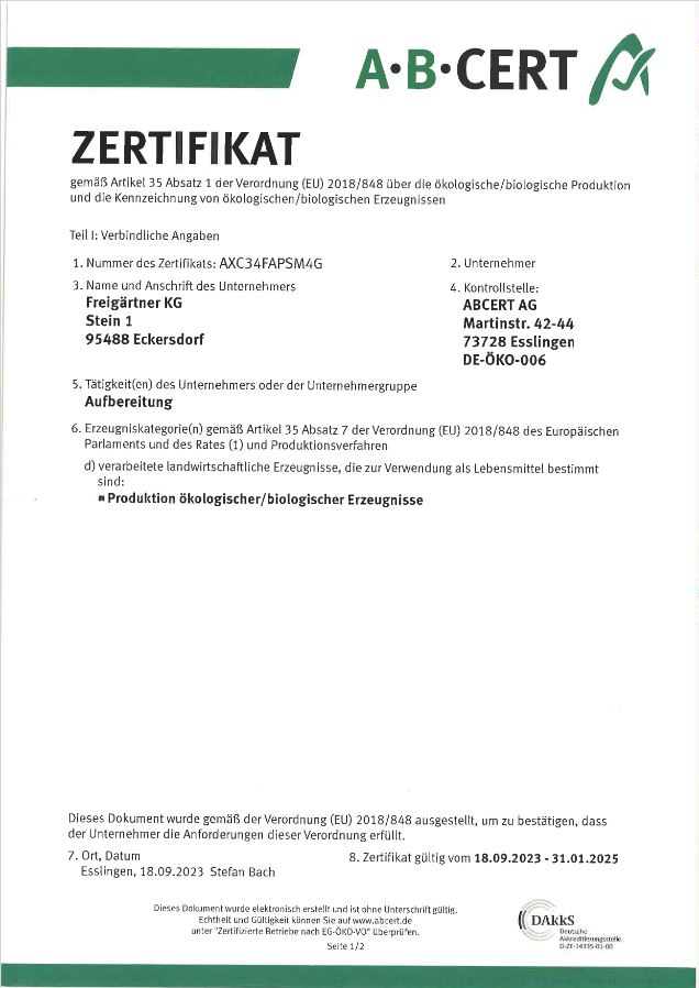 EU-Bio Zertifikat